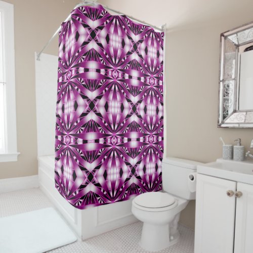 Purple Perspective Gradient Color Filled Drawing  Shower Curtain
