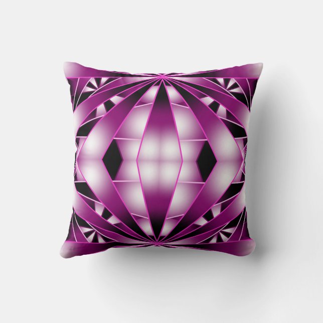 Purple Perspective Gradient Color Filled Drawing  Throw Pillow (Back)