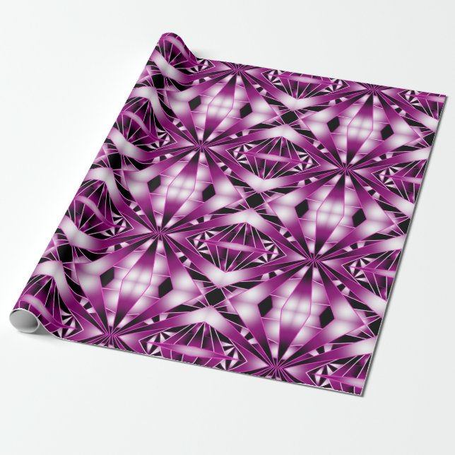 Purple Perspective Gradient Color Filled Drawing  Wrapping Paper (Unrolled)