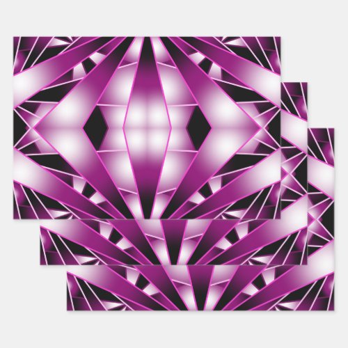Purple Perspective Gradient Color Filled Drawing  Wrapping Paper Sheets