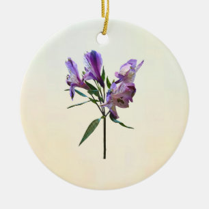 Purple Peruvian Lily Ceramic Ornament