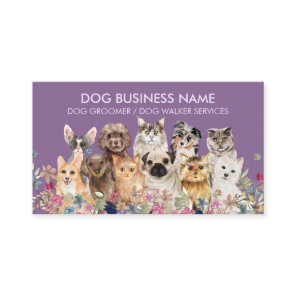 Purple Pet Dog Cat Business Card
