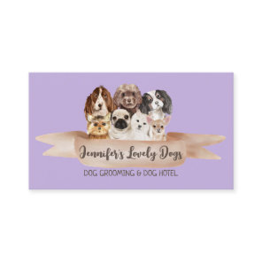 Purple Pet Sitter Boutique Grooming Dogs Business Card