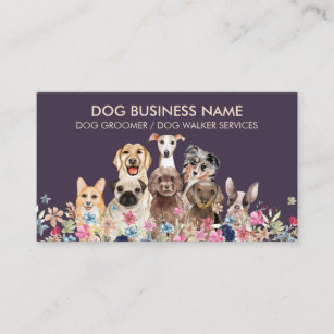 Purple Pet Sitter Dogs Business Card