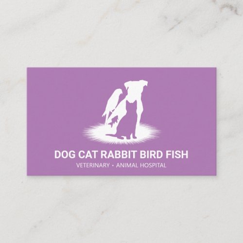 Purple Pet Store Boutique cat dog bird rabbit fish Business Card