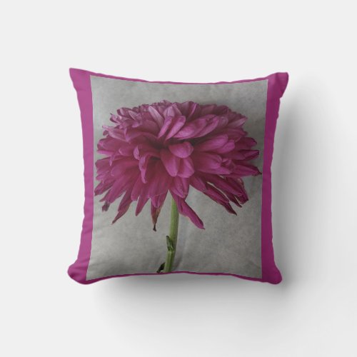 Purple Petal Flower Throw Pillow