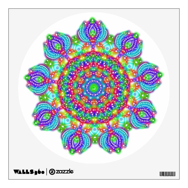 Purple Petal Mandala Boho Wall Decal (Front)