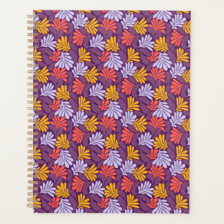 Purple Petal Pattern Spiral Journal Planner