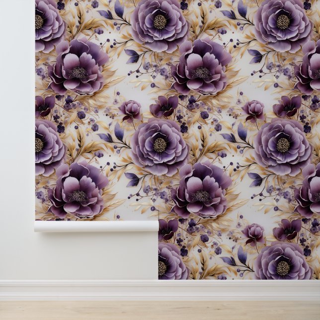 Purple Petal Serenity Peel And Stick Wallpaper (Application)