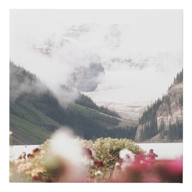 PURPLE PETALED FLOWERS FAUX CANVAS PRINT (Front)