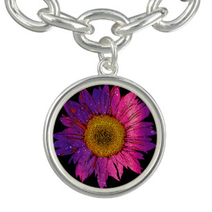 Purple Petaled Sunflower Bracelet