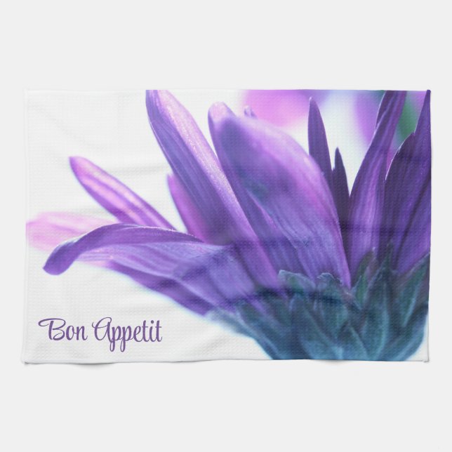 Purple Petals Bon Appetit Kitchen Towel (Horizontal)