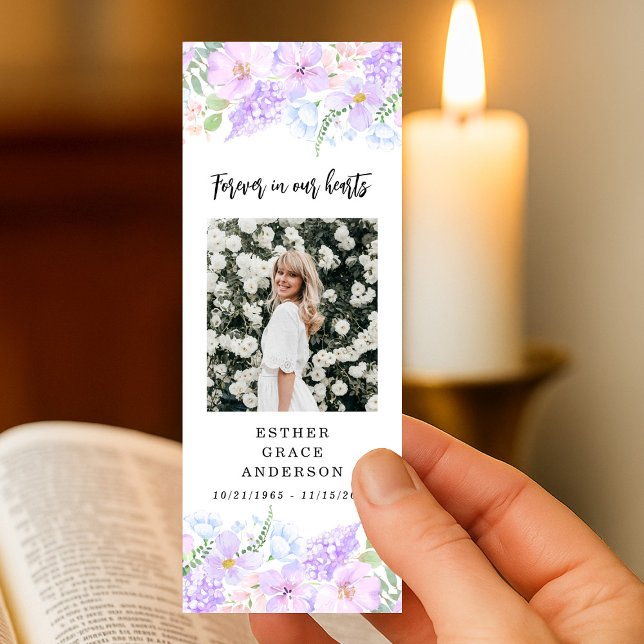 Purple Petals Forever In Our Hearts Prayer Card Bookmarks (Creator Uploaded)