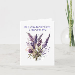 Purple Petals of Love: Quote Blank Floral Card