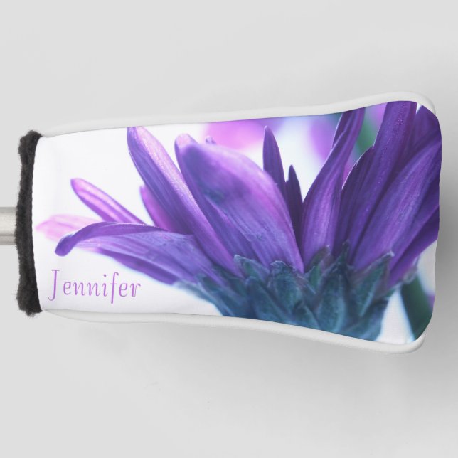 Purple Petals Personalized Putter Cover (Front)