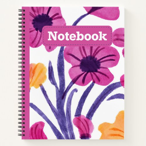 Purple Petals Watercolor Notebook ï
