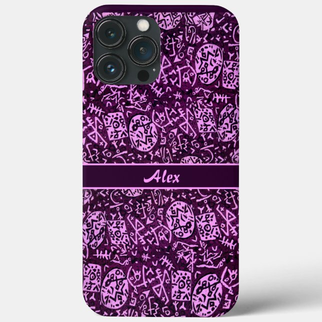 Purple Petroglyphs (customizable) Case-Mate iPhone Case (Back)