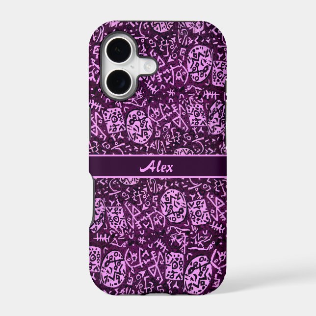 Purple Petroglyphs (customizable) Iphone Case (Back)