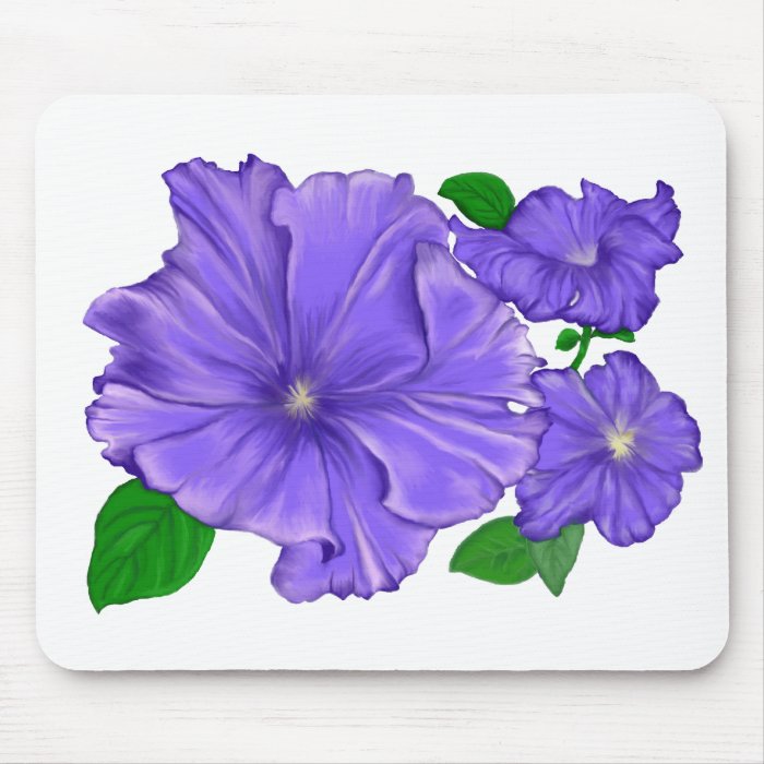 Purple Petunia Digital Painting Mousepad