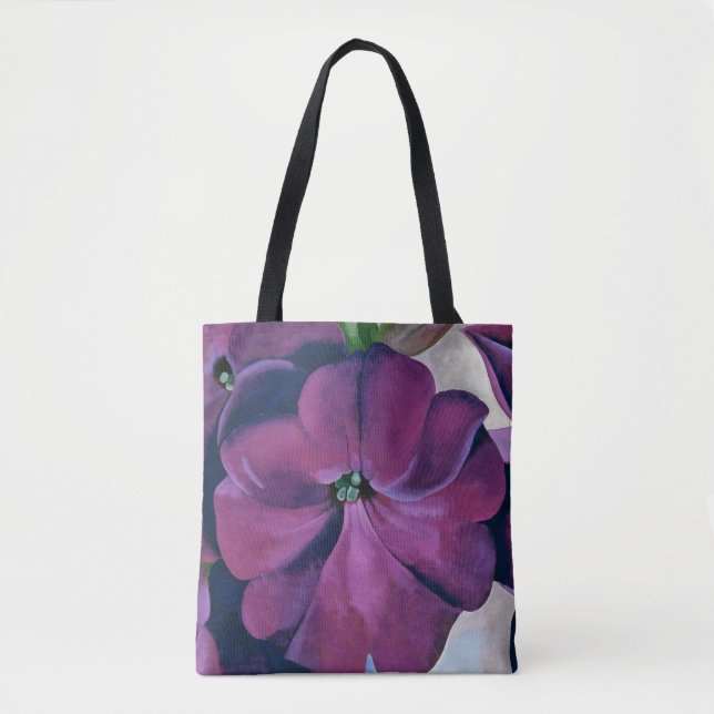 Purple petunia flower painting by Georgia O'Keeffe Tote Bag (Front)
