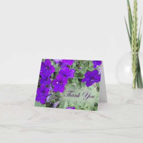 Purple Petunia Flower Thank You Card