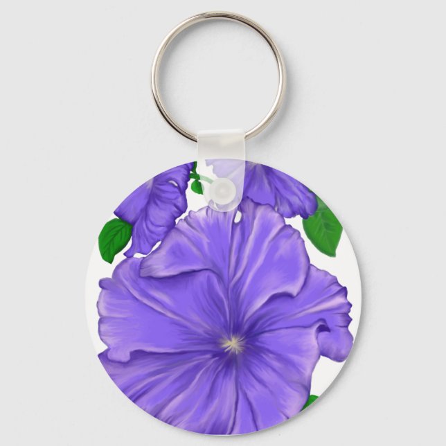 Purple Petunia Keychain (Front)