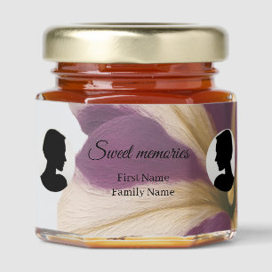 Purple petunia memorial honey jar favor favors