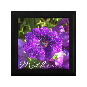 Purple Petunia with Mother Trinket Box