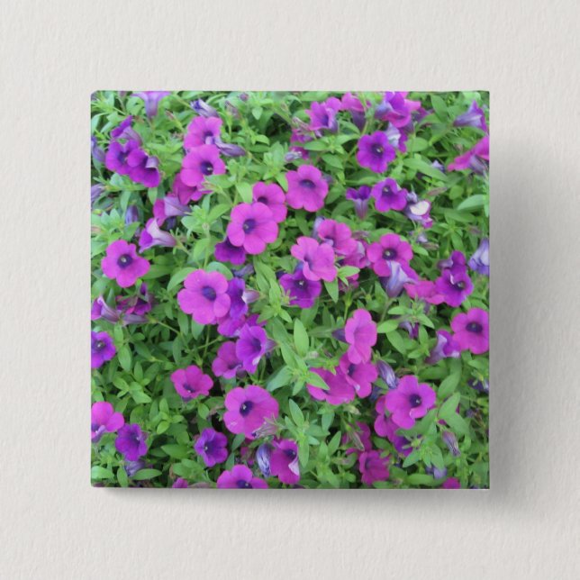 Purple Petunias Button (Front)