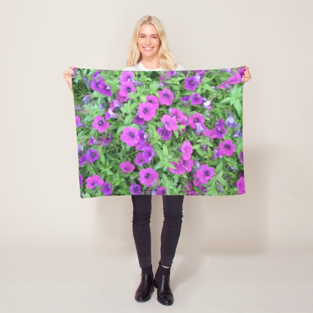Purple Petunias Fleece Blanket (In Situ)