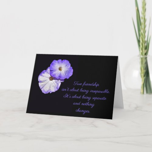Purple Petunias Friendship Greeting Card