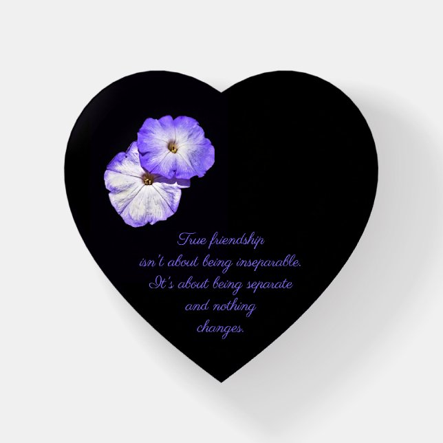 Purple Petunias Friendship Paperweight (Front)