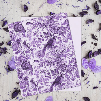 Purple Pheasants Garden French Scrapbook Paper by GraphicAllusions at Zazzle