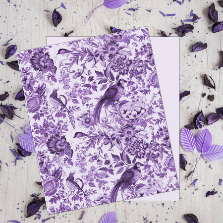 Purple Pheasants Garden French Scrapbook Paper