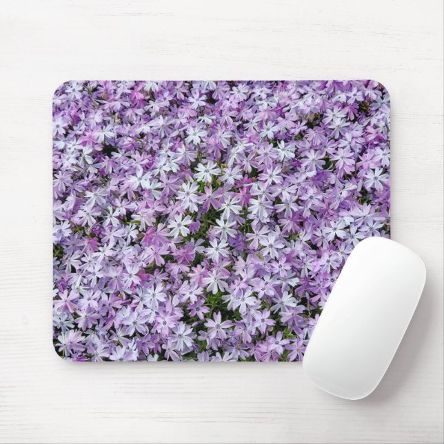 Purple Phlox Flowers Mouse Pad (With Mouse)