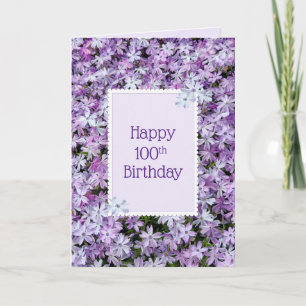 Purple Phlox For 100th Birthday Card