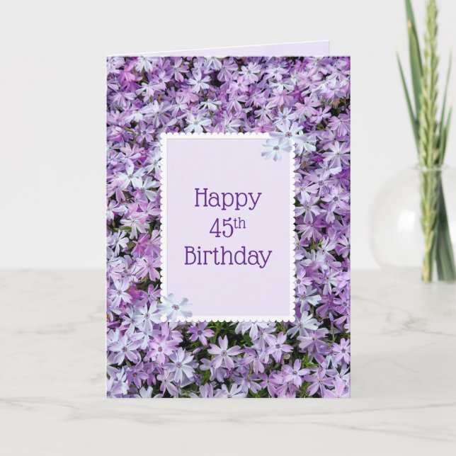 Purple Phlox For 45th Birthday Card (Front)