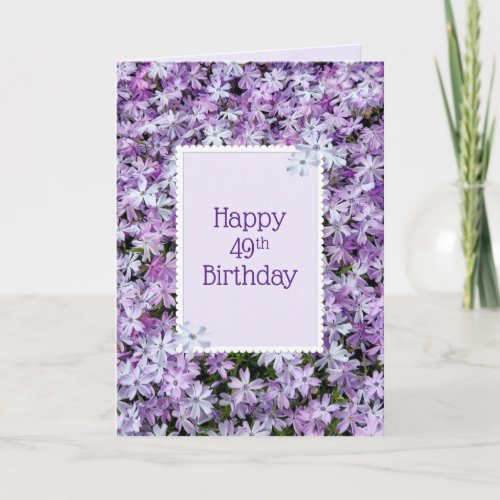 Purple Phlox For 49th Birthday Card
