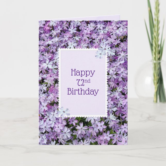 Purple Phlox For 72nd Birthday Card (Front)