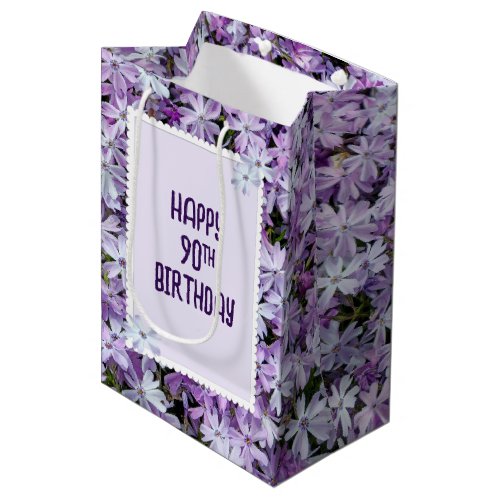 Purple Phlox For 90th Birthday Medium Gift Bag