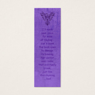 Purple Phoenix Rising, leather-effect bookmark
