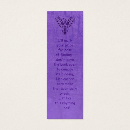 Purple Phoenix Rising, leather-effect bookmark Business Card