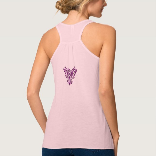 Purple Phoenix Rising on Black Tank Top (Back)