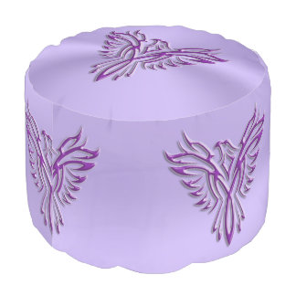 Purple Phoenix Rising on burnished-look lilac Pouf