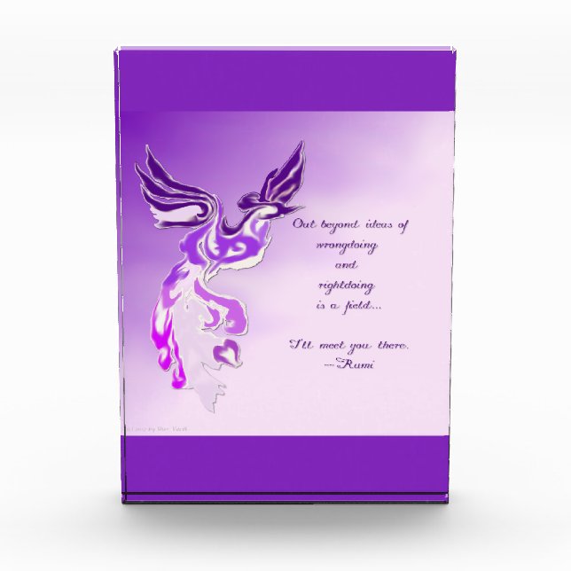 Purple Phoenix Rumi Quote Acrylic Plaque (Front)