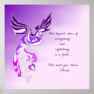 Purple Phoenix Rumi Quote Poster