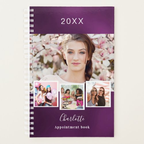 Purple photo collage appointment 2024 planner