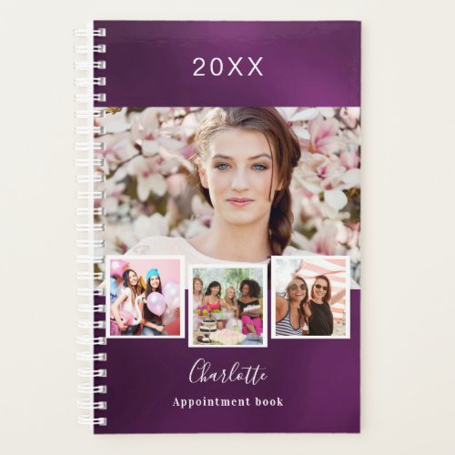 Purple photo collage appointment 2025 planner