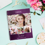 Purple photo collage appointments 2025 planner<br><div class="desc">Unleash your creativity with our personalized 2025 planner, designed for those who want to make their planning experience truly unique! Create a stunning photo collage using four of your favorite photos against a deep purple, unevenly colored background with elegant white text. Personalize it further by adding your name, a special...</div>