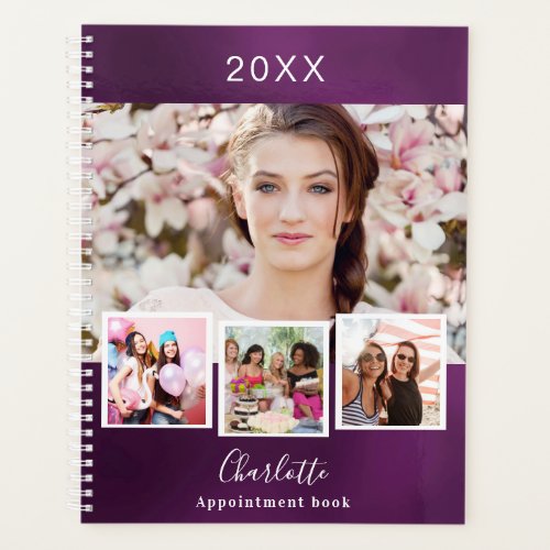 Purple photo collage appointments planner